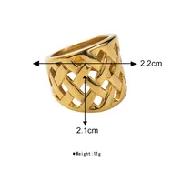 Classic Style Irregular Geometric 304 Stainless Steel Plating 18K Gold Plated Women's Rings main image 10