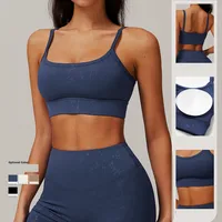 Sports Bronzing Nylon Spandex Strap Sports Bra Vest main image 3