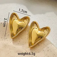 1 Pair Modern Style Classic Style Water Droplets Heart Shape Plating 304 Stainless Steel Ear Studs main image 2