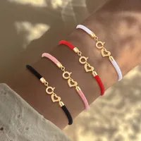Simple Style Classic Style Round Heart Shape 304 Stainless Steel Nylon Women's Bracelets main image 1