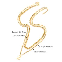 Casual Simple Style Letter 201 Stainless Steel 304 Stainless Steel Women's Pendant Necklace sku image 23