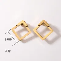 1 Pair IG Style Square Plating Titanium Steel Ear Studs main image 2