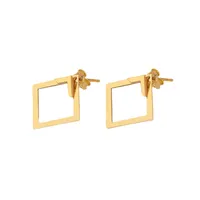 1 Pair IG Style Square Plating Titanium Steel Ear Studs main image 5