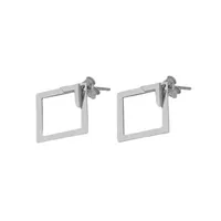 1 Pair IG Style Square Plating Titanium Steel Ear Studs sku image 2
