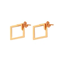 1 Pair IG Style Square Plating Titanium Steel Ear Studs sku image 3
