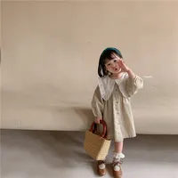 Girl'S Pastoral Plaid Solid Color Cotton Girls Dresses sku image 1