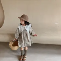 Girl'S Pastoral Plaid Solid Color Cotton Girls Dresses sku image 10