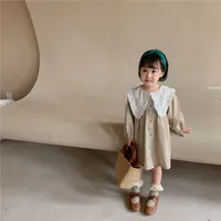 Girl'S Pastoral Plaid Solid Color Cotton Girls Dresses main image 4