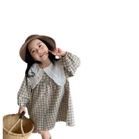 Girl'S Pastoral Plaid Solid Color Cotton Girls Dresses main image 5