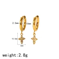Vintage Style Classic Style Cross 304 Stainless Steel 18K Gold Plated Women's Earrings Necklace sku image 2