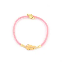 Simple Style Classic Style Leaves 304 Stainless Steel Nylon Women's Bracelets main image 4