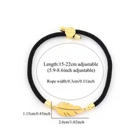 Simple Style Classic Style Leaves 304 Stainless Steel Nylon Women's Bracelets main image 2