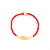 Simple Style Classic Style Leaves 304 Stainless Steel Nylon Women's Bracelets main image 3
