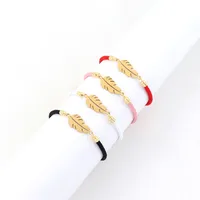 Simple Style Classic Style Leaves 304 Stainless Steel Nylon Women's Bracelets main image 6
