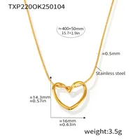 IG Style Heart Shape 304 Stainless Steel Hollow Out 18K Gold Plated Women's Earrings Necklace main image 8