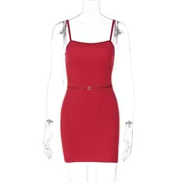 Women's Hip Skirt Casual Elegant Streetwear U Neck Sleeveless Solid Color Above Knee Holiday Daily Selfie sku image 6