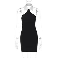 Women's Hip Skirt Casual Elegant Streetwear Halter Neck Sheath Dress Sleeveless Solid Color Maxi Long Dress Holiday Daily Selfie sku image 2