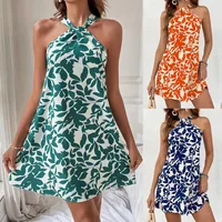 Women's Irregular Skirt Elegant Sexy Streetwear Halter Neck Sleeveless Leaf Above Knee Holiday Daily Selfie main image 1