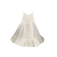 Girl'S Elegant Cute Solid Color Cotton Girls Dresses main image 3
