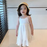 Girl'S Elegant Cute Solid Color Cotton Girls Dresses sku image 8