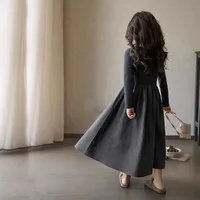Girl'S Casual Elegant Streetwear Solid Color Cotton Girls Dresses sku image 5