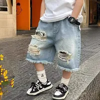 Boy'S Vintage Style Solid Color Ripped Cotton main image 1