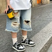 Boy'S Vintage Style Solid Color Ripped Cotton main image 2