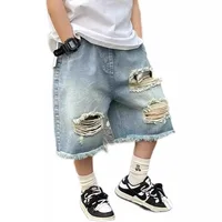 Boy'S Vintage Style Solid Color Ripped Cotton main image 5