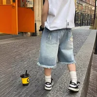 Boy'S Vintage Style Solid Color Ripped Cotton main image 3