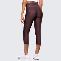 Basic Solid Color Twilled Satin Active Bottoms Leggings main image 3
