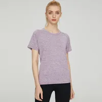 Simple Style Solid Color Polyester Round Neck Active Tops T-shirt sku image 22