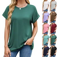 Women's T-shirt Short Sleeve T-Shirts Casual Elegant Streetwear Solid Color main image 1