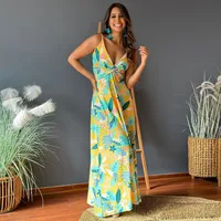 Women's A- Line Skirt Casual Elegant Streetwear Strap Contrast Binding Sleeveless Floral Maxi Long Dress Holiday Daily Selfie main image 3
