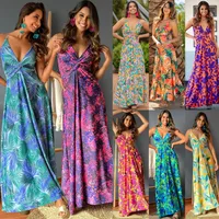 Women's A- Line Skirt Casual Elegant Streetwear Strap Contrast Binding Sleeveless Floral Maxi Long Dress Holiday Daily Selfie main image 1