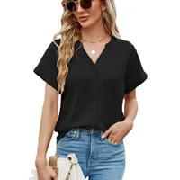 Women's Blouse Short Sleeve Blouses Casual Streetwear Solid Color main image 2