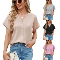 Women's Blouse Short Sleeve Blouses Casual Streetwear Solid Color main image 1