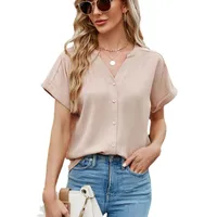 Women's Blouse Short Sleeve Blouses Casual Streetwear Solid Color main image 4