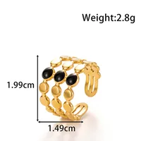 Vintage Style French Style Simple Style Geometric Heart Shape Flower 304 Stainless Steel Unisex Open Rings sku image 1