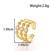 Vintage Style French Style Simple Style Geometric Heart Shape Flower 304 Stainless Steel Unisex Open Rings sku image 2