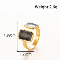 Vintage Style French Style Simple Style Geometric Heart Shape Flower 304 Stainless Steel Unisex Open Rings sku image 3