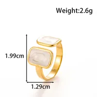 Vintage Style French Style Simple Style Geometric Heart Shape Flower 304 Stainless Steel Unisex Open Rings sku image 10