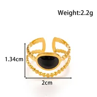 Vintage Style French Style Simple Style Geometric Heart Shape Flower 304 Stainless Steel Unisex Open Rings sku image 6
