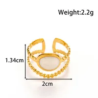 Vintage Style French Style Simple Style Geometric Heart Shape Flower 304 Stainless Steel Unisex Open Rings sku image 9