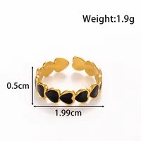Vintage Style French Style Simple Style Geometric Heart Shape Flower 304 Stainless Steel Unisex Open Rings sku image 7