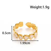 Vintage Style French Style Simple Style Geometric Heart Shape Flower 304 Stainless Steel Unisex Open Rings sku image 8