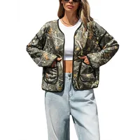 Women's Casual Maple Leaf Pocket Placket Jacket main image 5