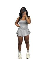 Holiday Selfie Women's Casual Elegant Simple Style Solid Color Polyester Skirt Sets Shorts Sets sku image 10