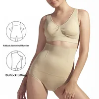 Solid Color Butt Lift Tummy Control Shaping Underwear main image 1