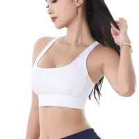 Sports Solid Color Chemical Fiber Blending Nylon U Neck Sports Bra Vest main image 2