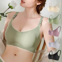 Solid Color Wireless Bra Breastfeeding Nursing Bras main image 1